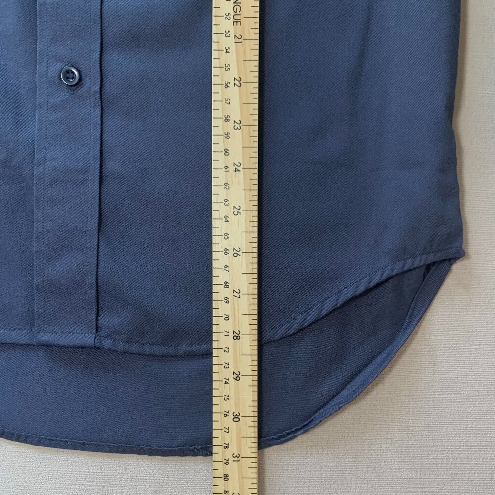 Vintage Work Master Tough Series Long Sleeve Causal Shirt Minimal Navy Classic - Picture 13 of 13